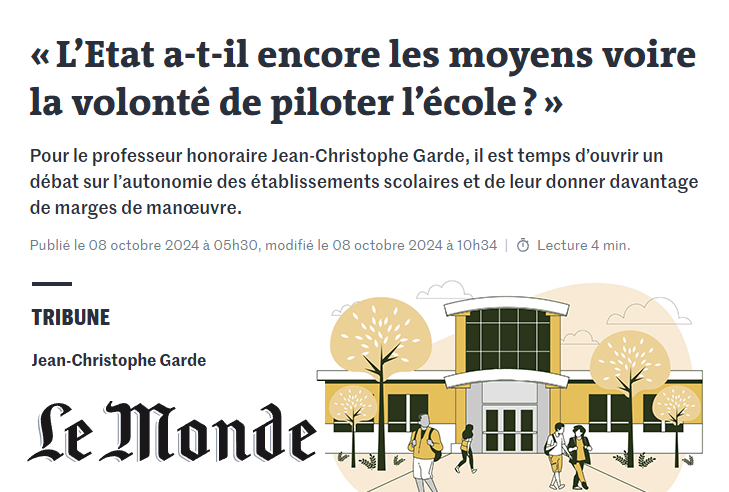 Tribune de Jean-Christophe Garde dans Le Monde